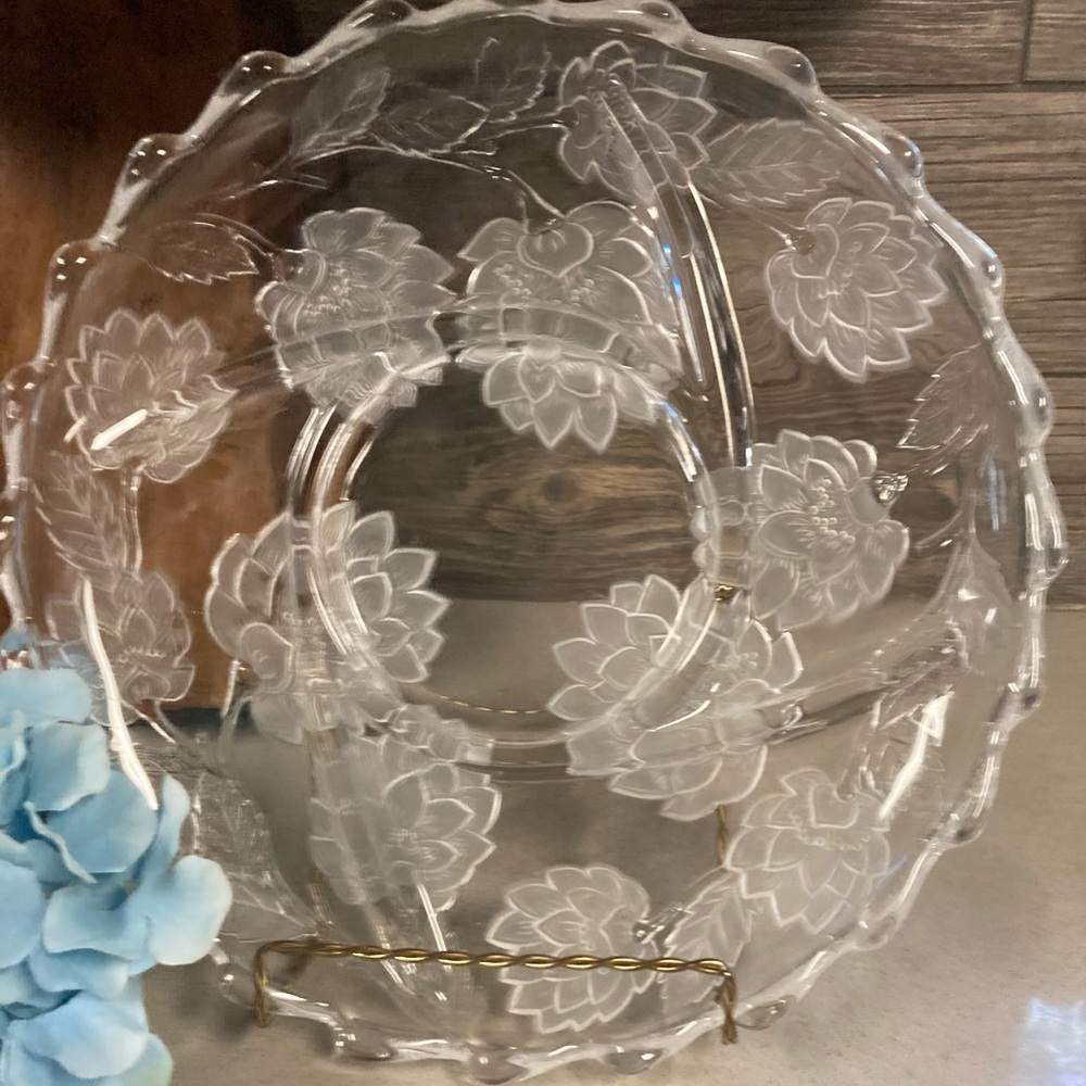Vintage Frosted Divided Platter